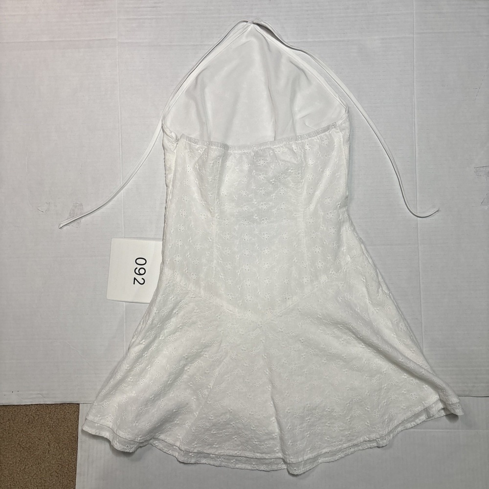 Princess Polly Flowerchild Halter Mini Dress White Eyelet Cotton US 2 NWT Flaw - Picture 12 of 14